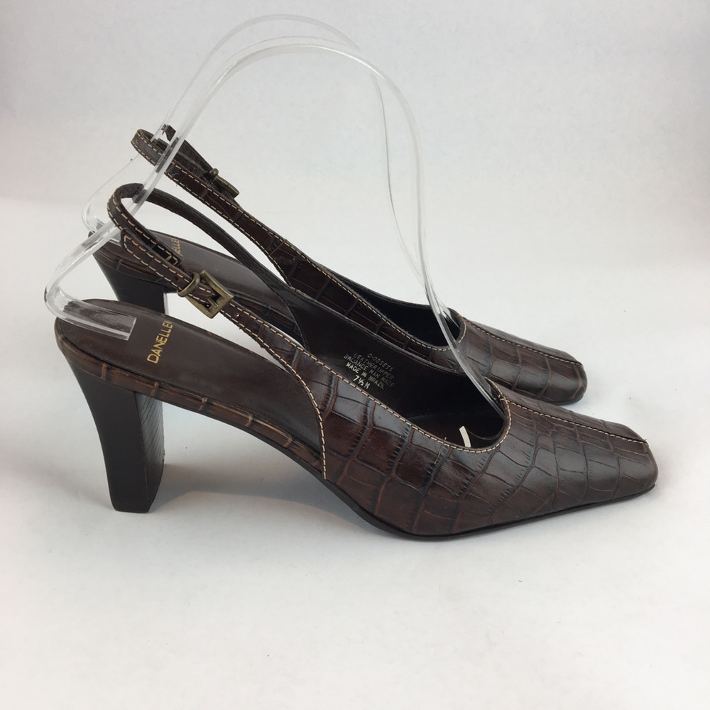 New Danelle D-Obsess Sling  Back Croco Print 7.5M